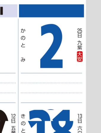 星座入りメモ付文字月表(3色)/拡大