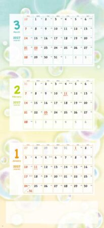 SAVONN（サボン）カレンダー（３か月タイプ）/1月2月3月