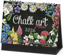 卓上カレンダー　CHALK ART（チョークアート）-flower-表紙