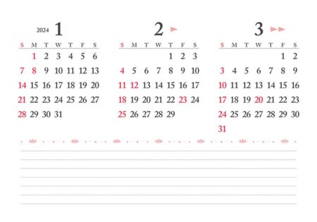 卓上L・ちょっと洋風カレンダー/1月裏面