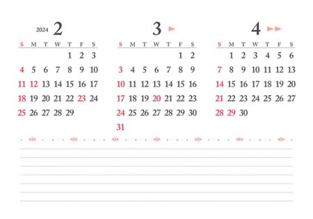 卓上L・ちょっと洋風カレンダー/2月裏面