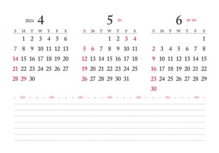 卓上L・ちょっと洋風カレンダー/4月裏面