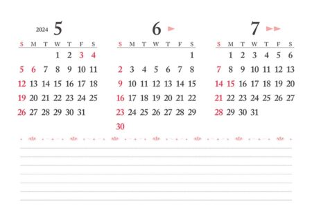 卓上L・ちょっと洋風カレンダー/5月裏面