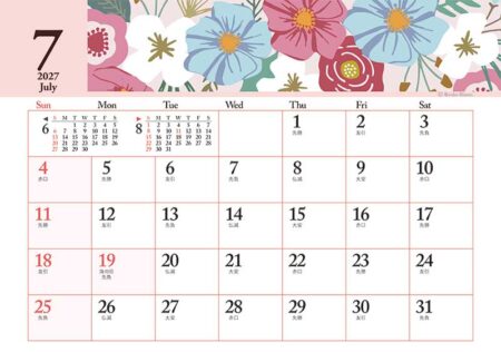卓上L・フローラル・メモ/7月