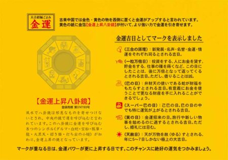 卓上L・大吉招福ごよみ・金運/説明