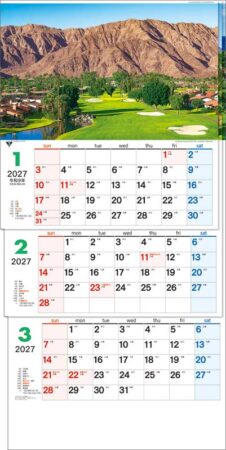 世界のゴルフ場３ヶ月−上から順タイプ−/1月2月3月