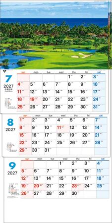 世界のゴルフ場３ヶ月−上から順タイプ−/7月8月9月