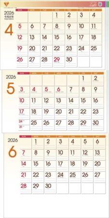 ライトカラー3ヶ月（日付マーカー付）-上から順タイプ--2