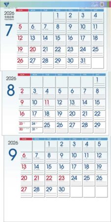ライトカラー3ヶ月（日付マーカー付）-上から順タイプ--3