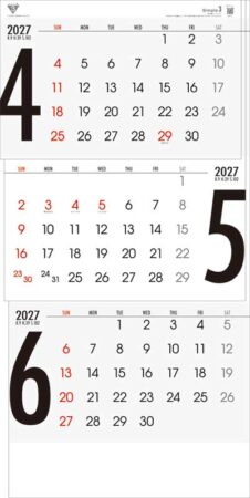 シンプル3(日付マーカー付)−上から順タイプ−/4月5月6月